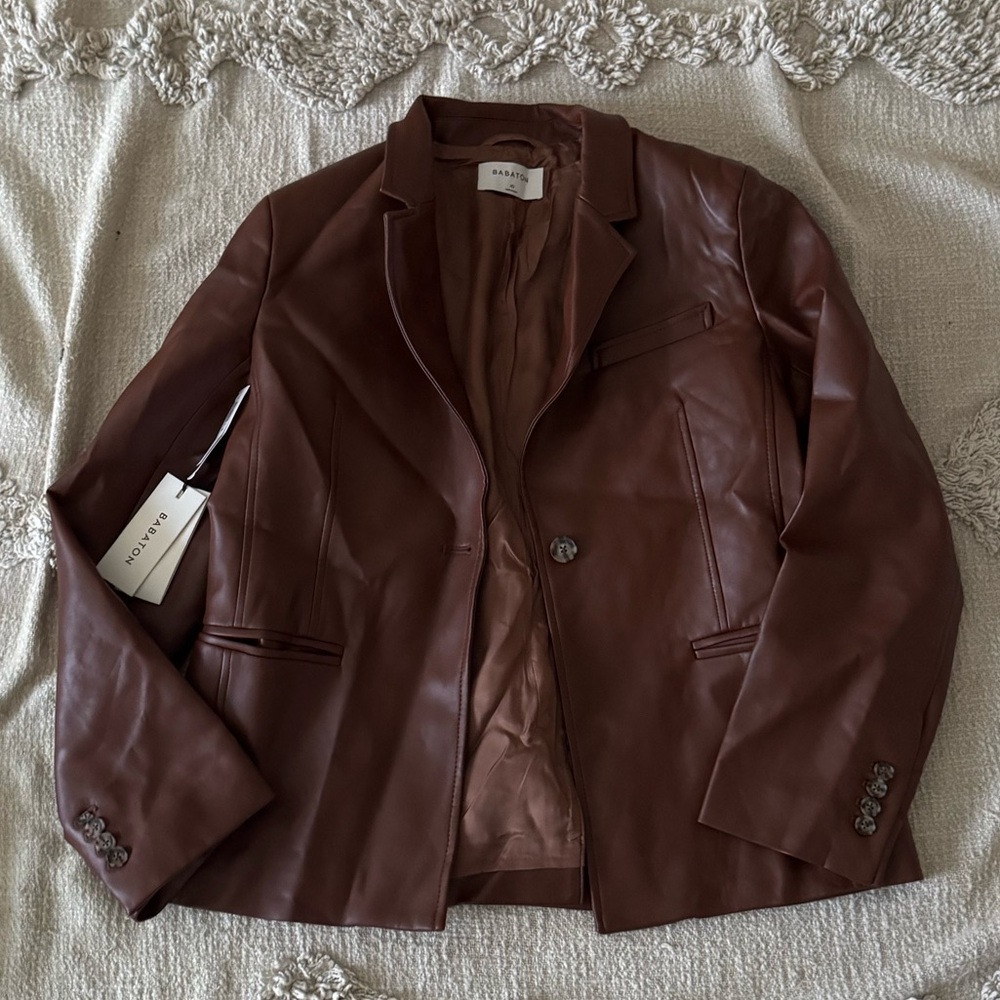 Aritzia Brown Leather Jacket